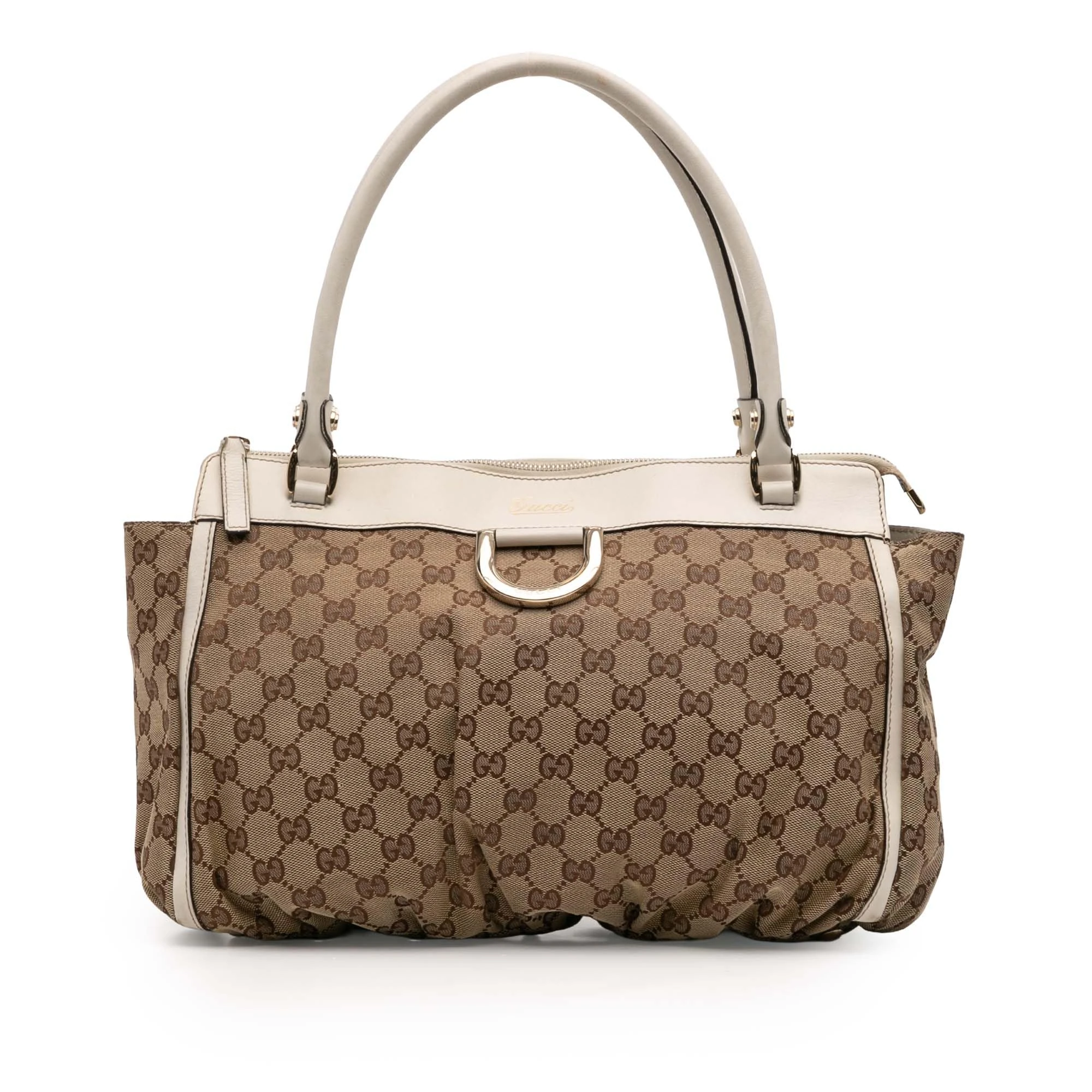 Gucci Pre-Loved GG Canvas Abbey D Ring Tote Bag