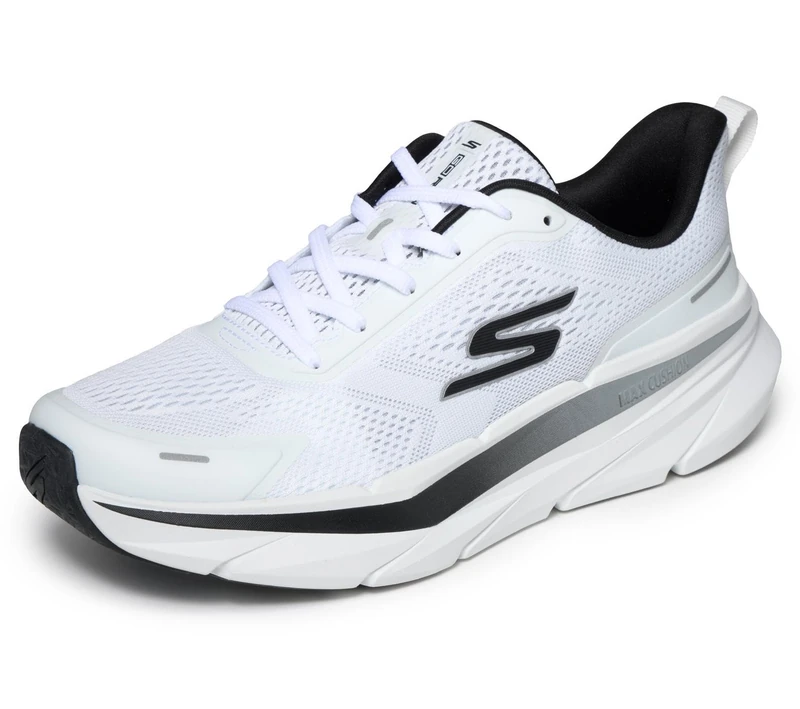 Skechers Men's Max Cushioning Premier 3 Trainers, White Textile/Synthetic, 10 UK