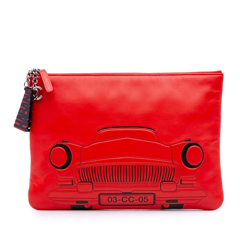 Chanel Pre-Loved Medium Printed Lambskin Cuba La Habana O Case Clutch Bag
