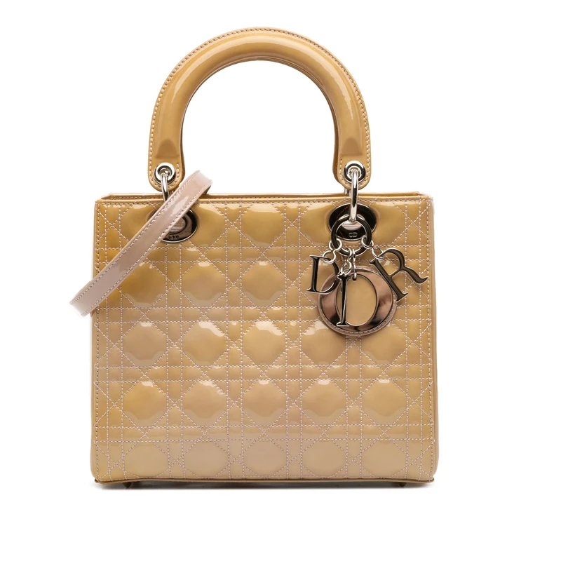 Dior Pre-Loved Medium Patent Cannage Lady Handbag