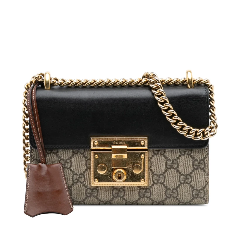 Gucci Pre-Loved Small GG Supreme Padlock Crossbody