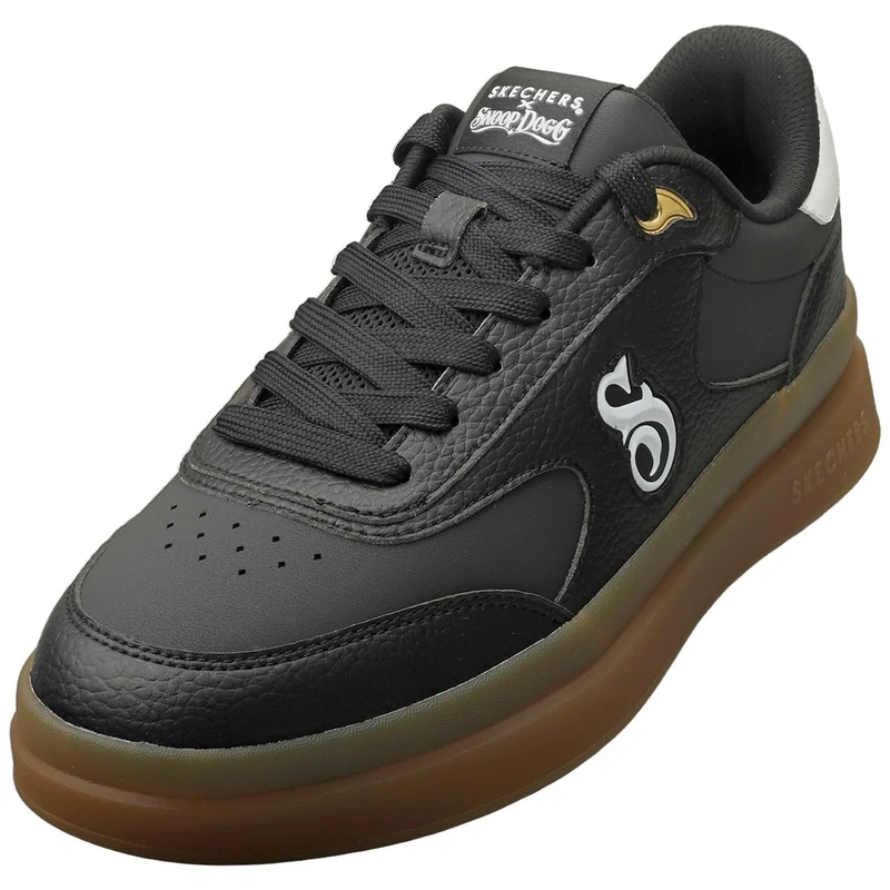 Skechers Men's Courtside Cali Dudez Trainers, Black Duraleather/White Trim, 7 UK - Image 1
