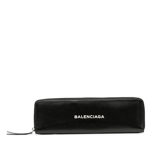 Balenciaga Pre-Loved Leather Logo Clutch