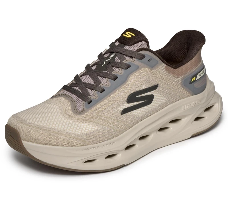 Skechers Men's Max Cushioning Glide-Step, Taupe, 10 UK