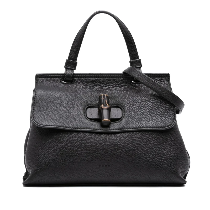 Gucci Pre-Loved Small Leather Bamboo Daily Satchel Handbag