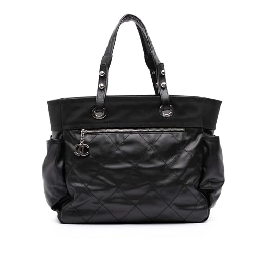 Pre-Loved Paris Biarritz Large Quilted Coated Canvas Tote