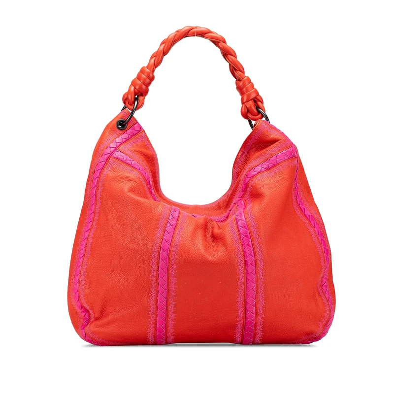 Bottega Veneta Pre-Loved Intrecciato Trimmed Leather Hobo Handbag