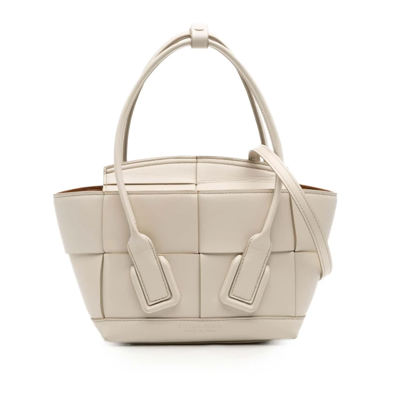 Bottega Veneta Pre-Loved Mini Calfskin Maxi Intrecciato Arco Satchel Handbag