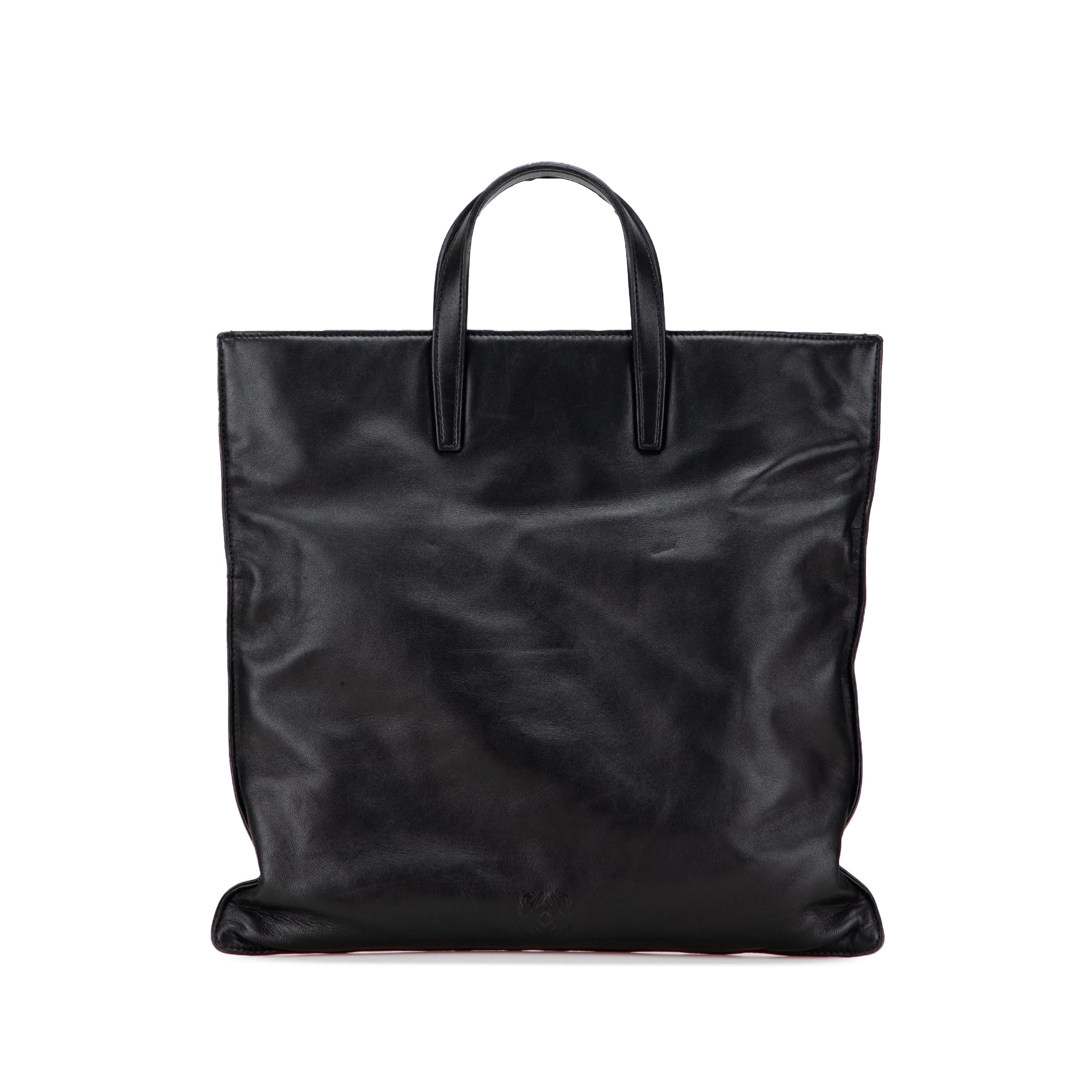 LOEWE Pre-Loved Leather Anagram Flat Tote