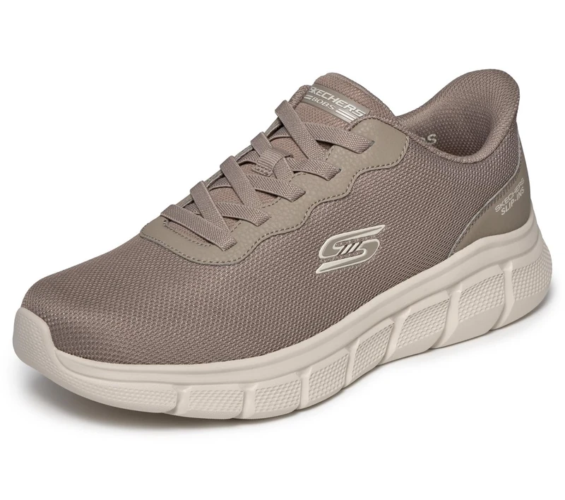 Skechers Men's Bobs B Flex Glacial Edge Trainer, Brown, 10.5 UK