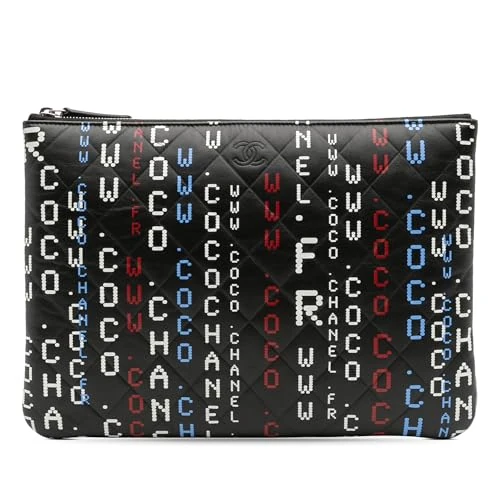 Chanel Pre-Loved Medium Quilted Lambskin Data Center O Case Clutch