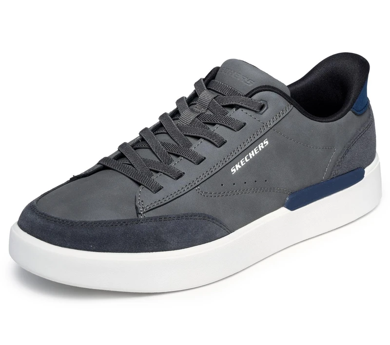 Bunge Lace Slip-Ins W/Suede Toe Cap Slip On Sneakers for Men