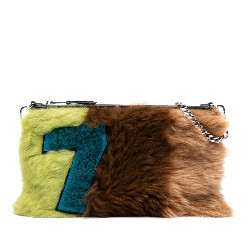 Miu Miu Pre-Loved Fur Montone Stripe Crossbody Bag - Image 1
