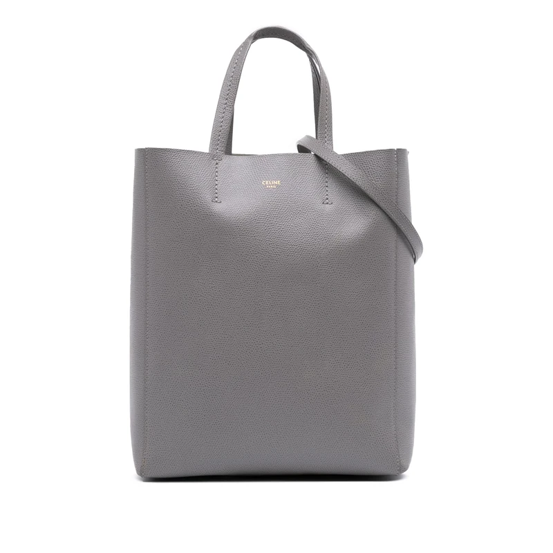 Celine Pre-Loved Small Grained Calfskin Vertical Cabas Tote Handbag