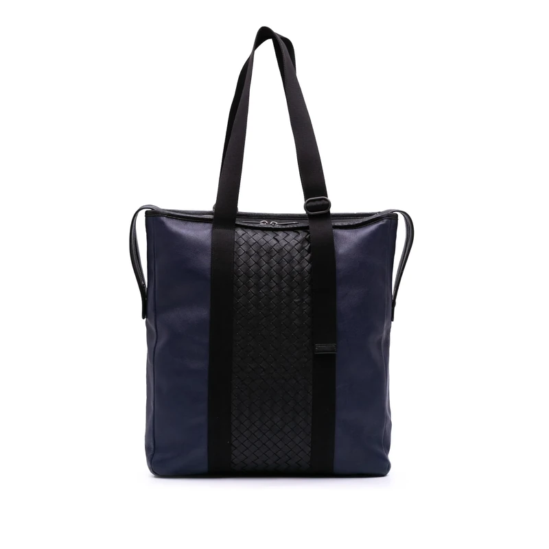 Bottega Veneta Pre-Loved Bicolor Leather Intrecciato Tote