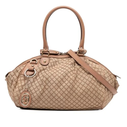 Gucci Pre-Loved Diamante Canvas Sukey Satchel Handbag