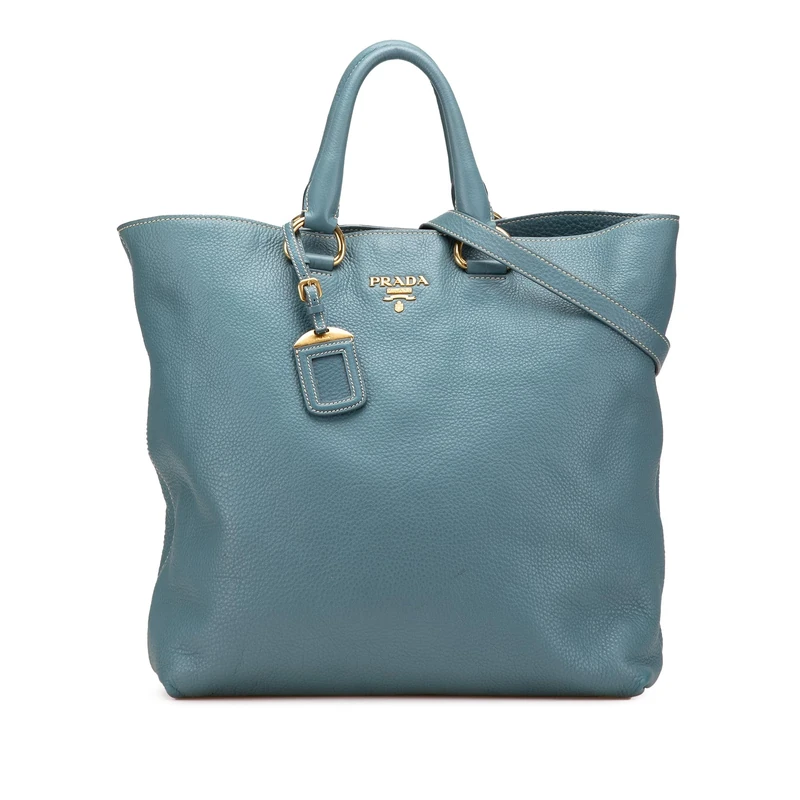Prada Pre-Loved Vitello Daino Open Convertible Tote Handbag