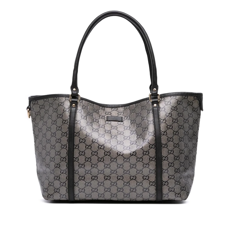 Gucci GG Crystal Joy Tote - Brown Coated Canvas Handbag