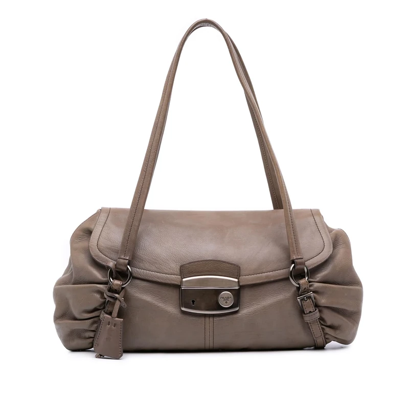 Prada Pre-Loved Royal Calf Pushlock Shoulder Bag