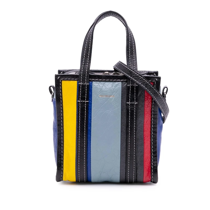 Balenciaga Pre-Loved XXS Lambskin Bazar Shopper Satchel Handbag