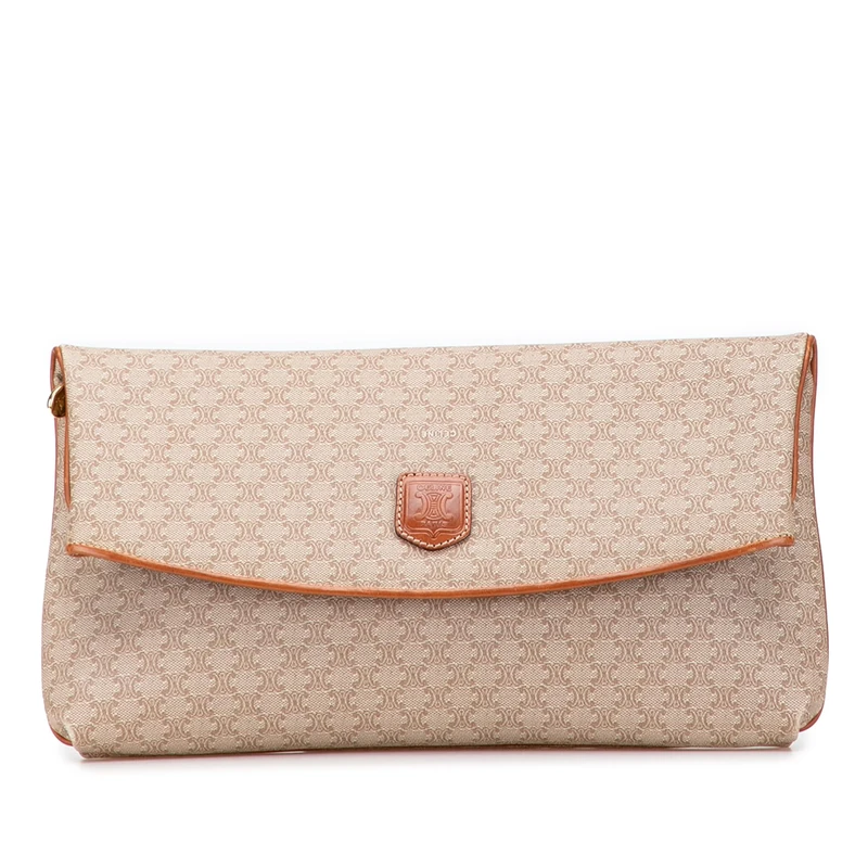 Celine Pre-Loved Macadam Coated Canvas Clutch Bag