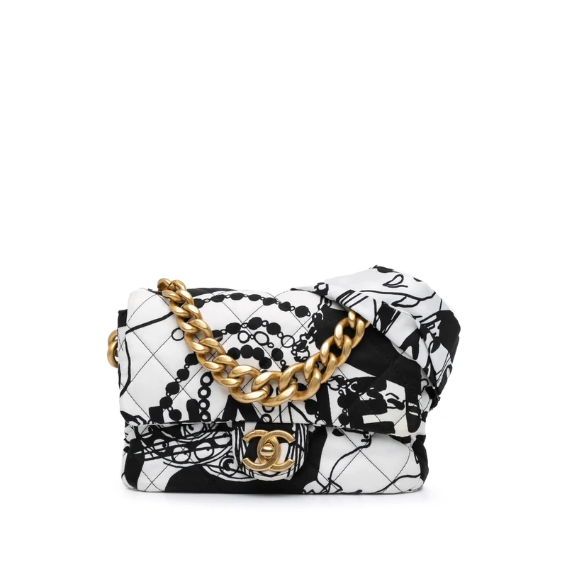 Chanel Pre-Loved Mini Printed Canvas Deer Coco Flap Handbag