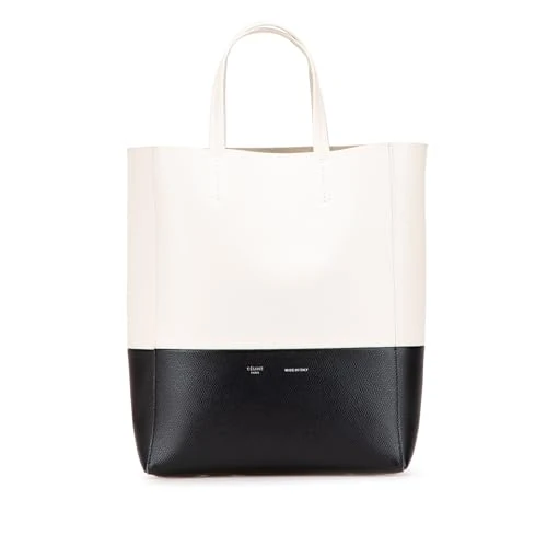 Celine Pre-Loved Small Bicolor Leather Vertical Cabas Tote Bag