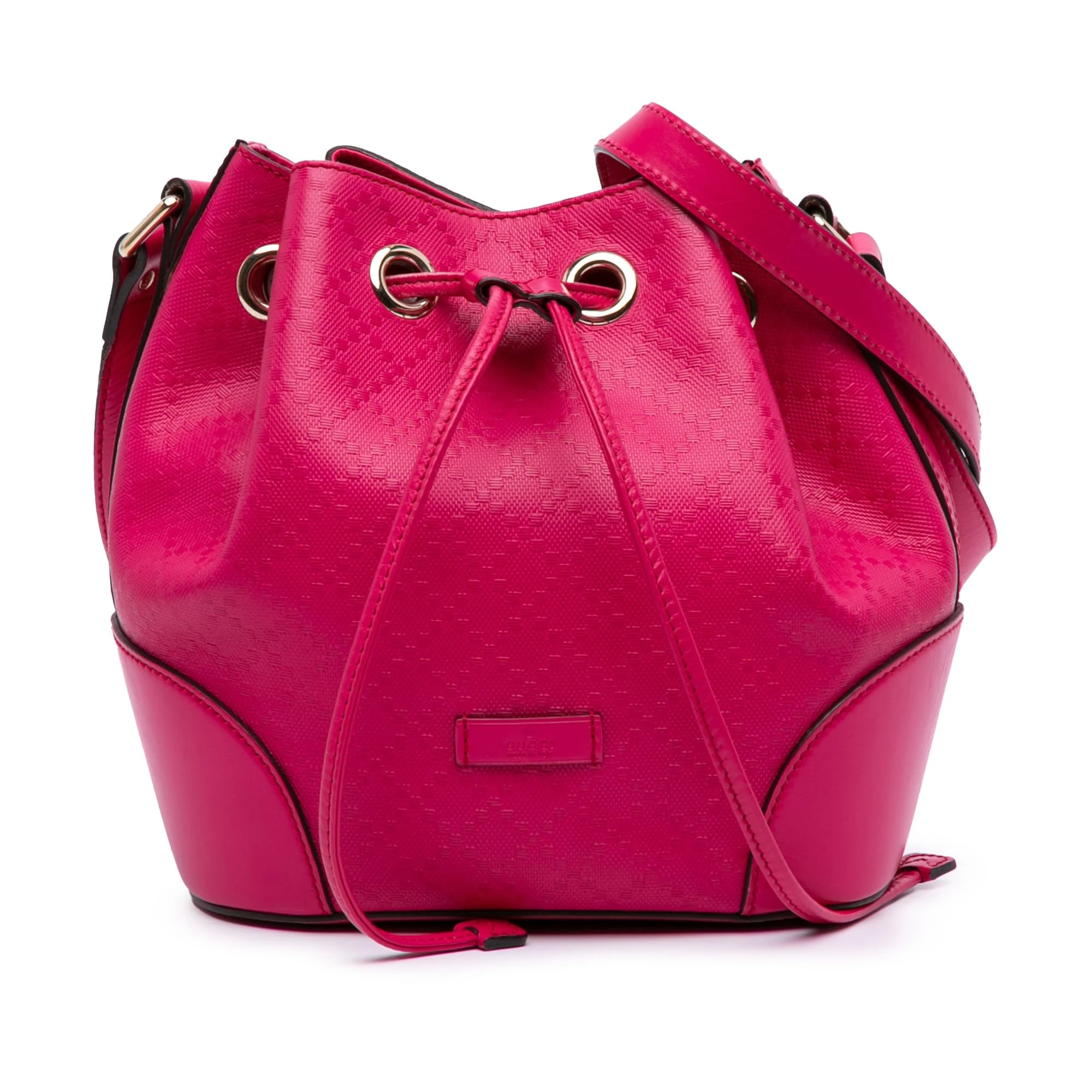 Gucci Pre-Loved Diamante Leather Bright Bucket Bag