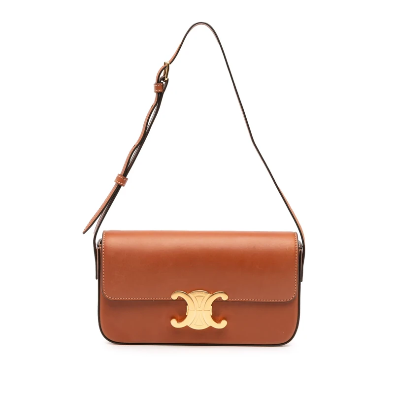 Celine Pre-Loved Shiny Calfskin Claude Shoulder Bag