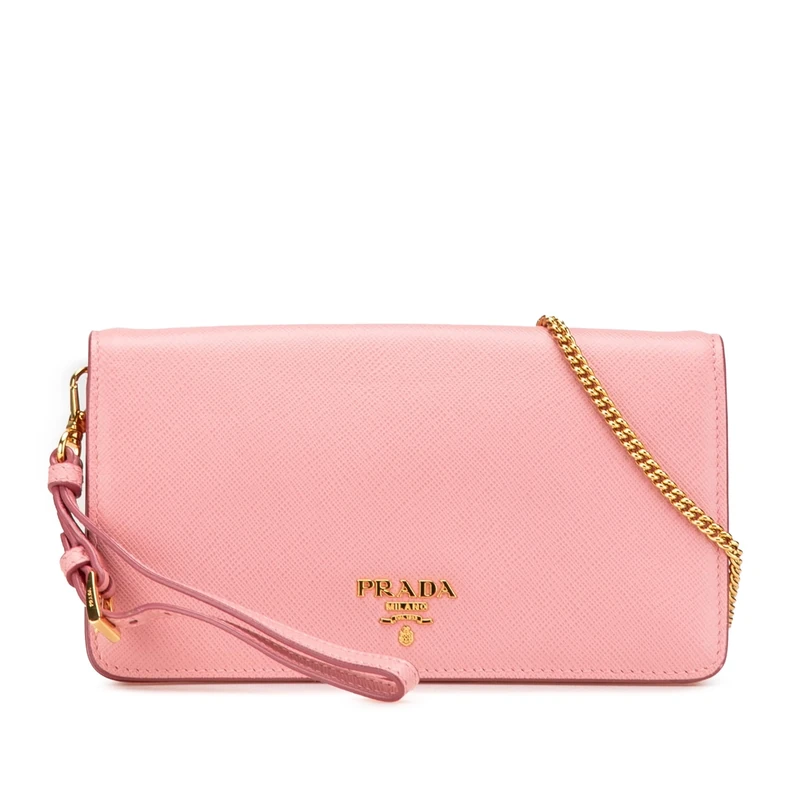 Prada Pre-Loved Saffiano Lux Wallet On Chain Handbag Crossbody Bag