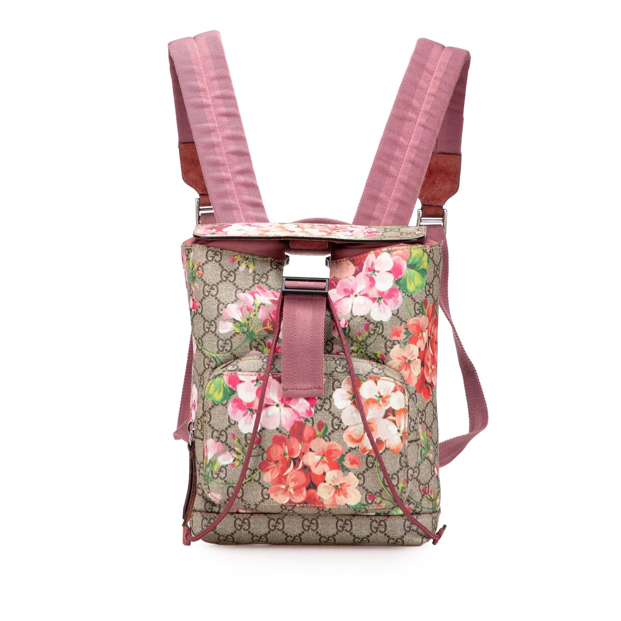 Pre-Loved Small GG Supreme Blooms Single Buckle Backpack