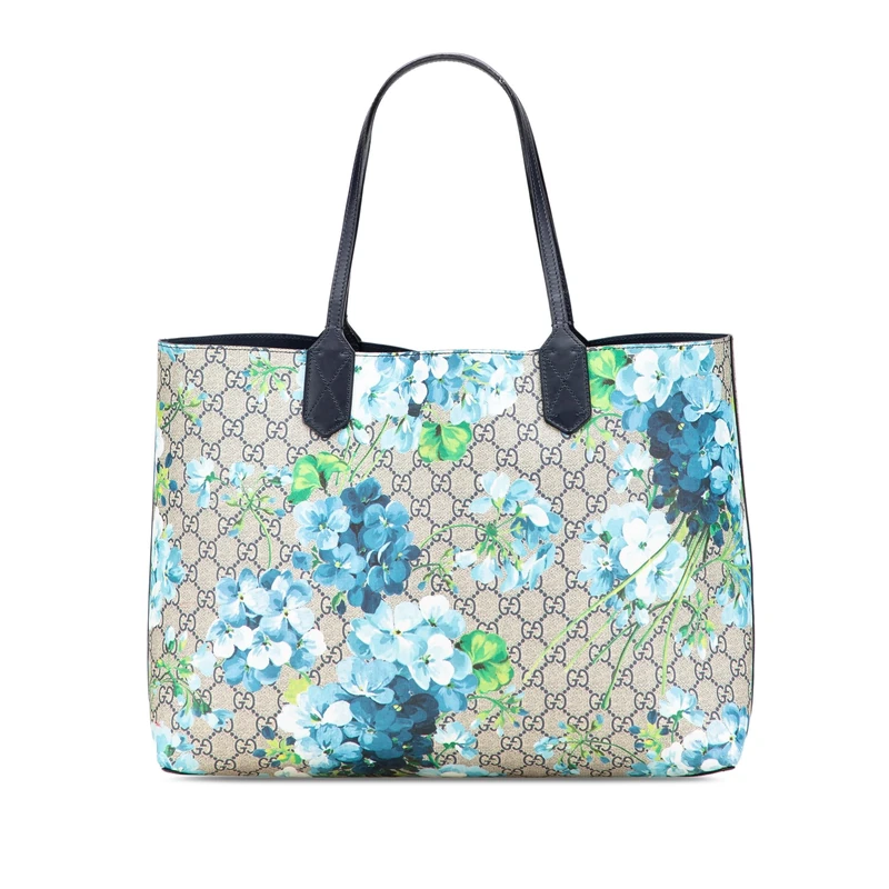 Gucci Pre-Loved Medium GG Supreme Blooms Reversible Tote