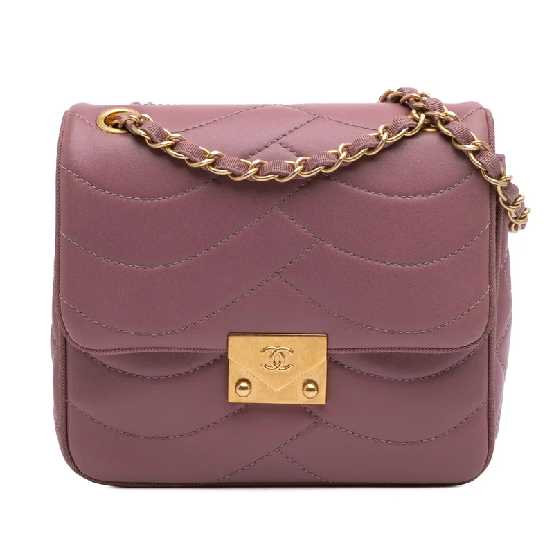 Chanel Mini Lambskin Pagoda Single Flap Crossbody Bag - Pink - Image 1