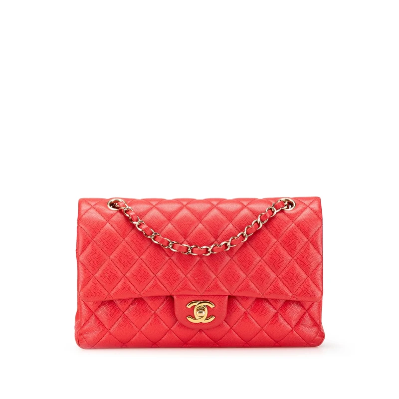 Chanel Pre-Loved Medium Classic Caviar Double Flap Shoulder Bag