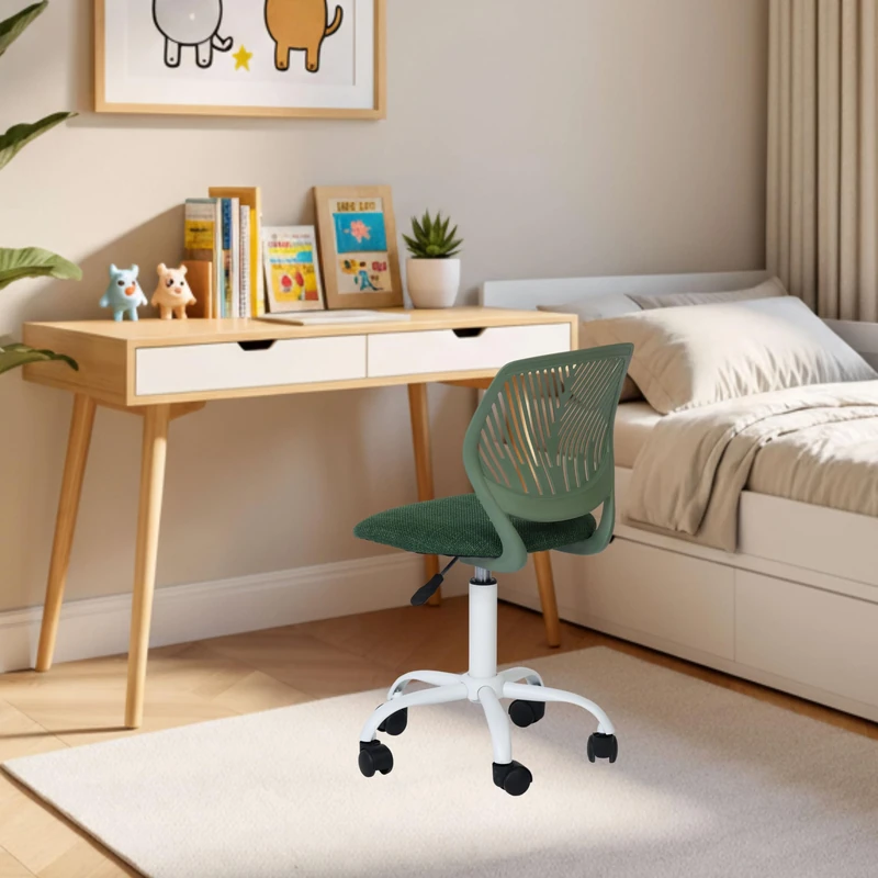 FurnitureR Kids Chair Height Adjustable Desk Chair Ergonomic Colorful Youth Chair with Backrest & Armrests Swivel Chair with 5 Wheels for Children 3-10 Years 100kg Load Capacity