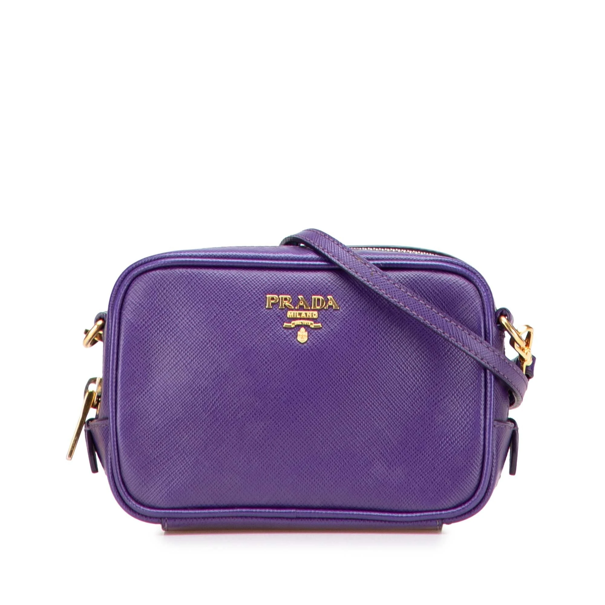 Prada Pre-Loved Saffiano Lux Camera Bag Crossbody