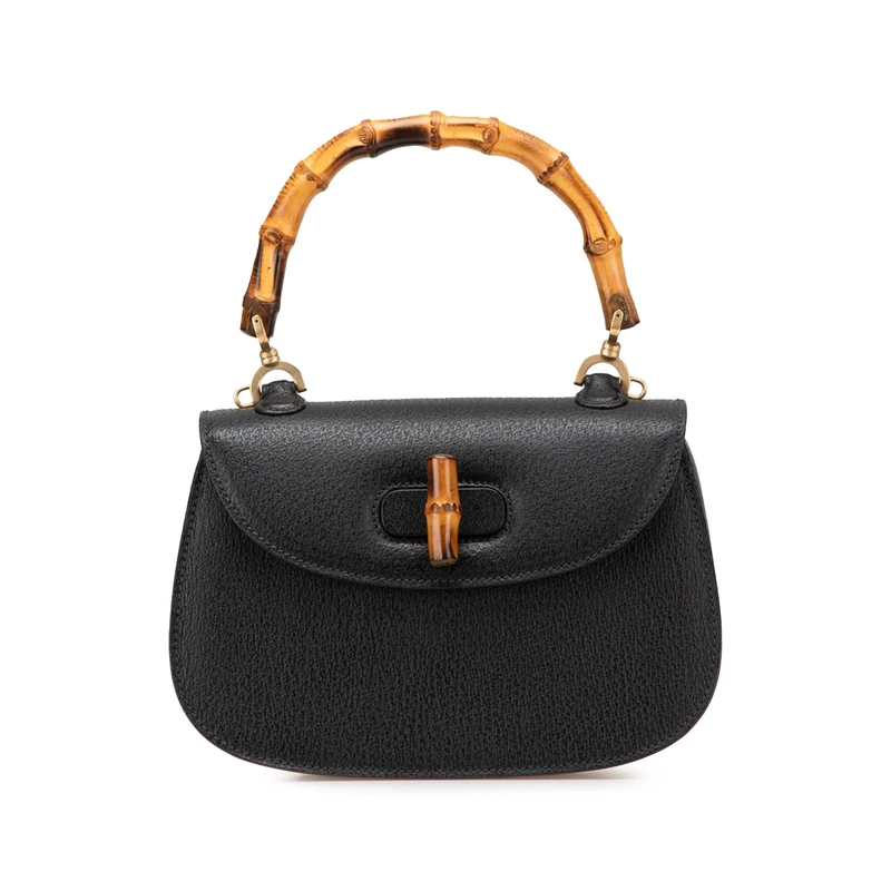 Gucci Pre-Loved Calfskin Bamboo Night Handbag