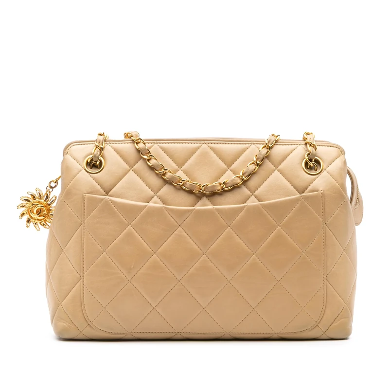 Chanel Quilted Lambskin Sun Charm Chain Crossbody Bag