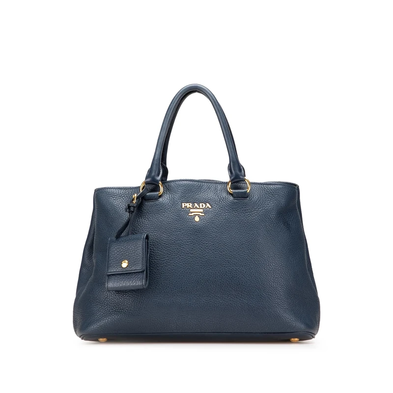 Prada Pre-Loved Vitello Daino Open Convertible Tote Handbag