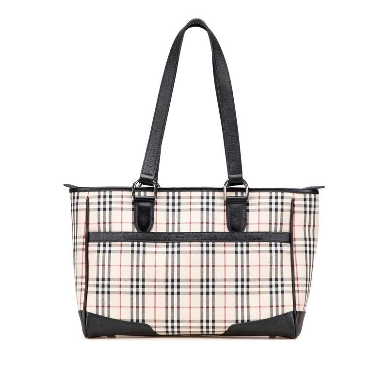 BURBERRY Pre-Loved House Check Canvas Tote
