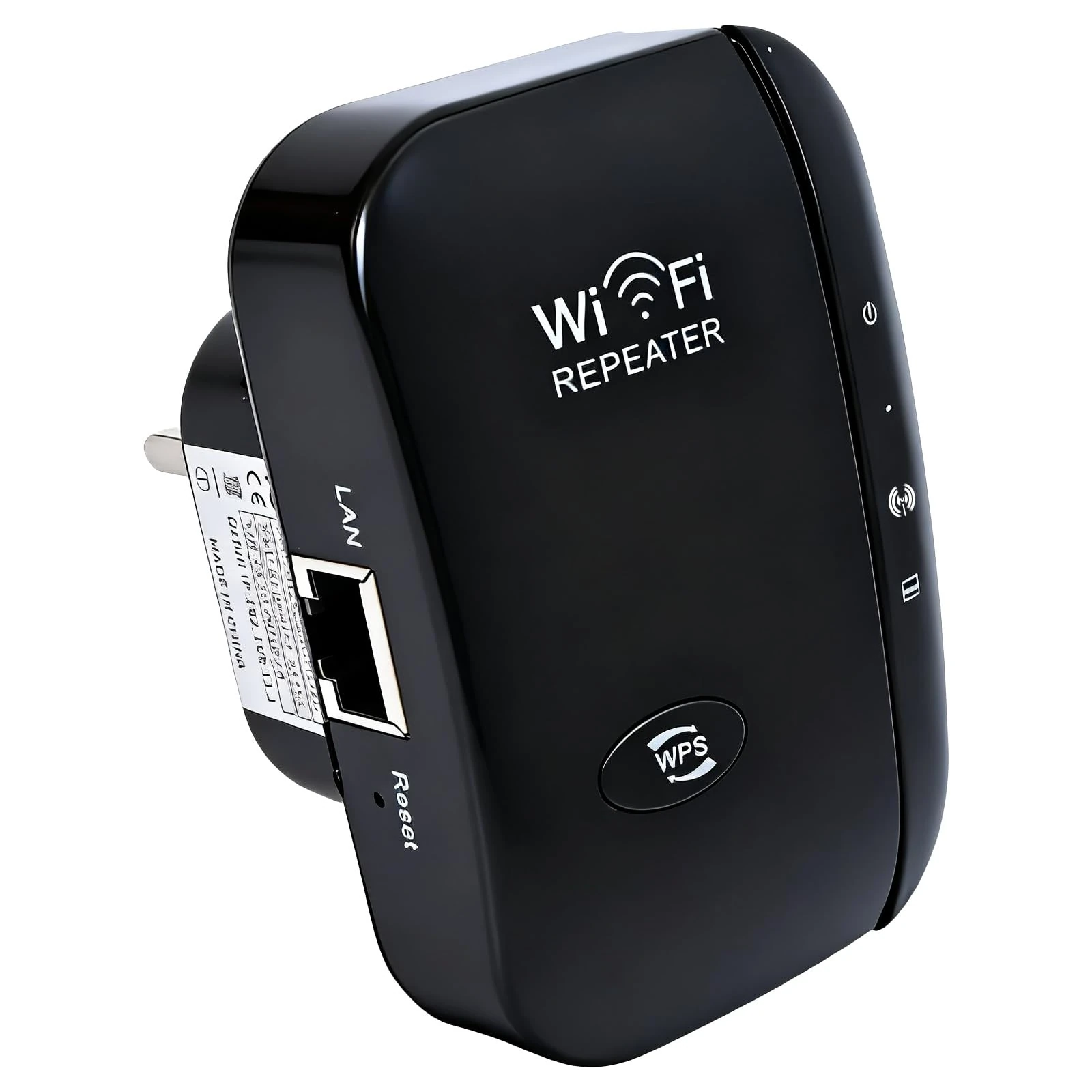 2025 Newes WiFi Booster, WiFi Range Extender, WiFi Repeater with Ethernet Port, 300 Mbps 2.4 GHz Range Extender, Quick WPS Set-Up, Home Internet Booster Wireless Plug In, UK Plug – Black