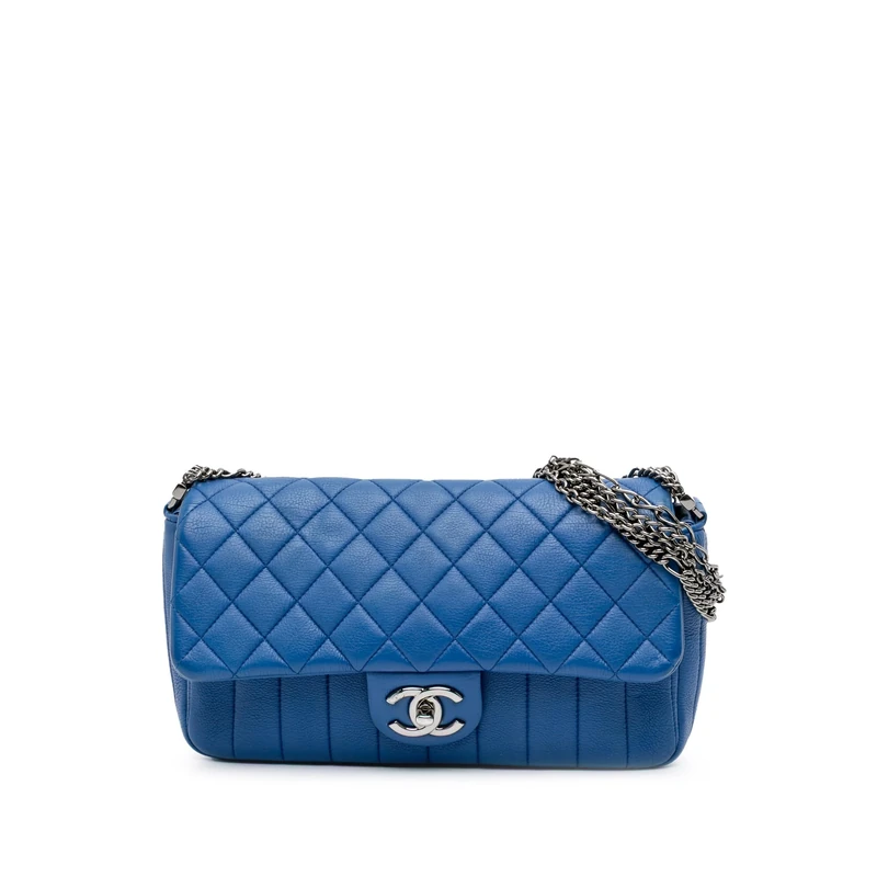Pre-Loved CC Quilted Calfskin Multi Chain Flap