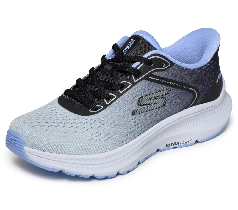 Skechers Women's Go Run Consistent 2.0 Lace Up Trainers, Black Grey, 7 UK