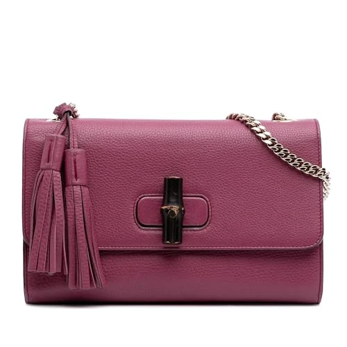 Gucci Pre-Loved Medium Leather Miss Bamboo Crossbody Bag