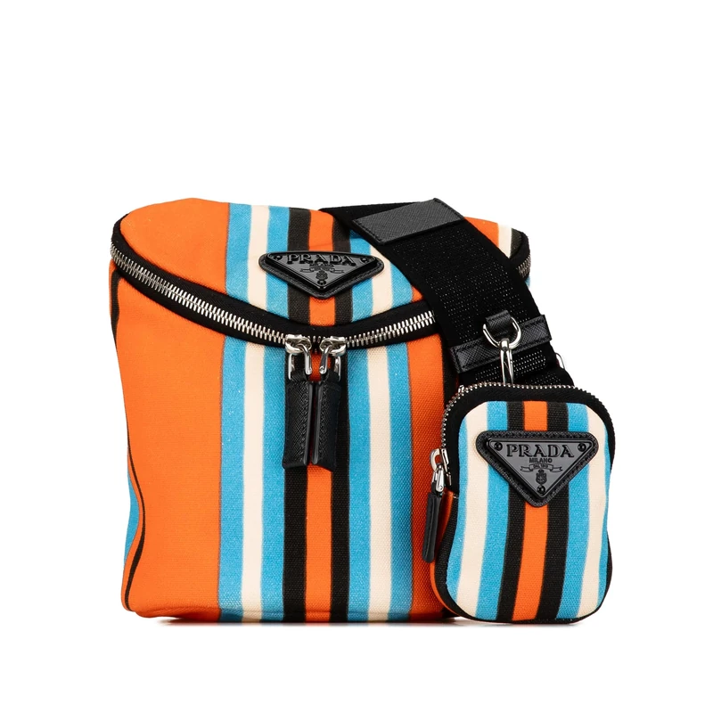 Prada Pre-Loved Canvas Canapa Baiadera Crossbody Bag