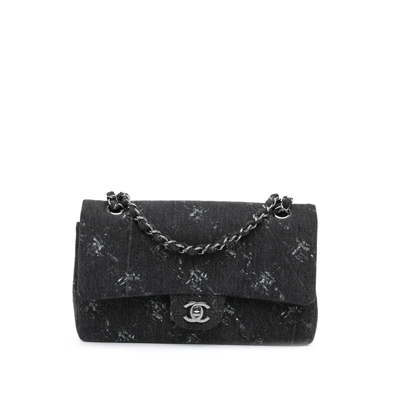 Chanel Pre-Loved Medium Denim Double Flap Shoulder Bag