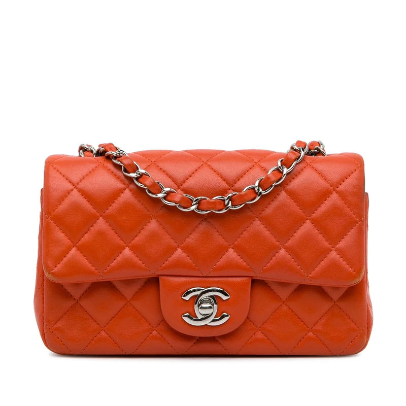 Chanel Pre-Loved Mini Rectangular Classic Lambskin Single Flap Crossbody Bag