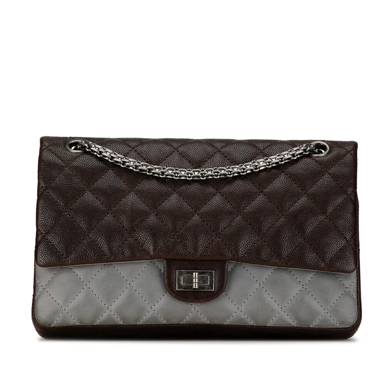 Chanel Pre-Loved Caviar And Iridescent Calfskin Reissue 2.55 Double Flap 226 Shoulder Bag