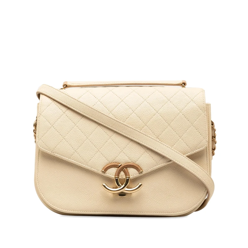 Chanel Pre-Loved Medium Caviar Paris Cuba Thread Around Flap Handbag