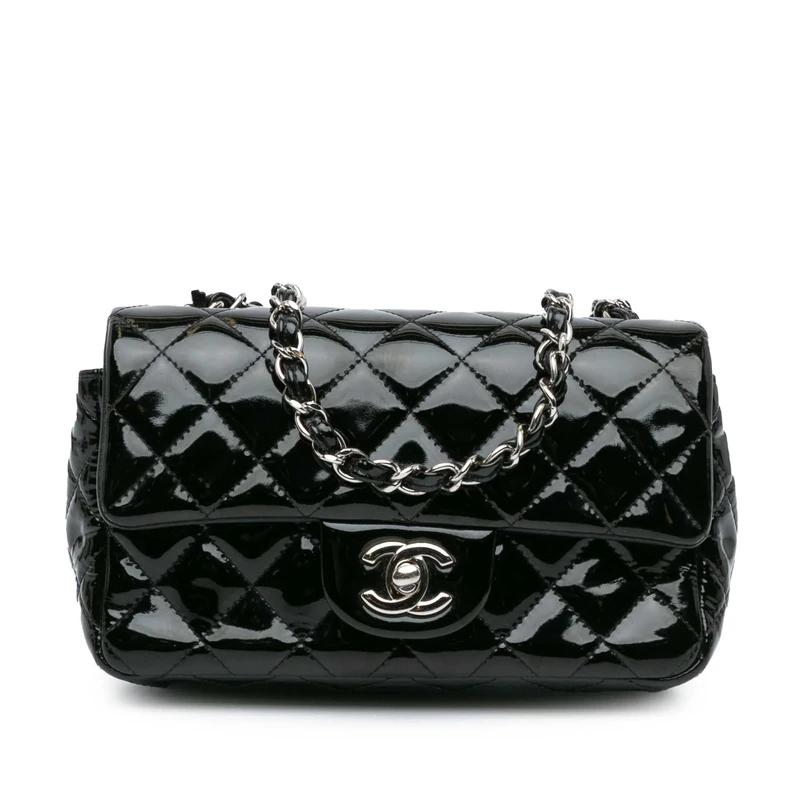 Chanel Pre-Loved Mini Rectangular Classic Patent Single Flap